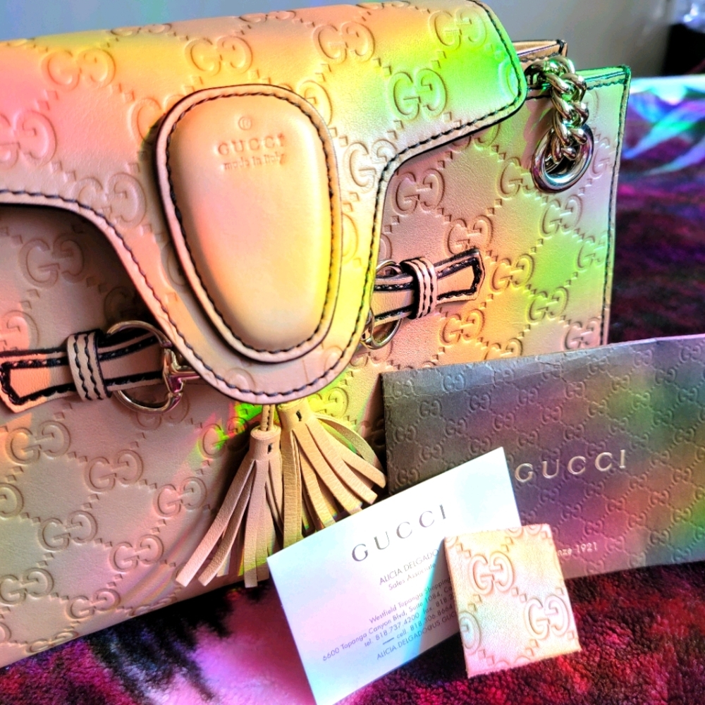 Gucci Guccissima shoulder chain strap bag
